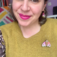 Load image into Gallery viewer, Ms Moth Brooch - Pink - PRE-ORDER