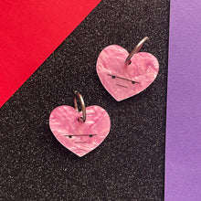 Load image into Gallery viewer, Love Stinks - grumpy heart earrings - chunky hoop