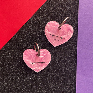 Love Stinks - grumpy heart earrings - chunky hoop