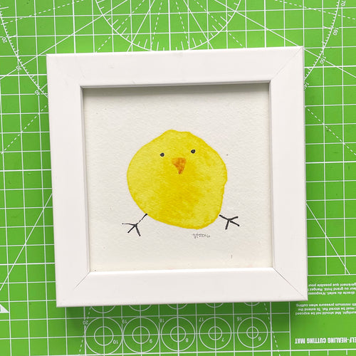 Chick Illustration framed mini-print