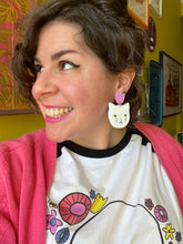 Load image into Gallery viewer, Cat Faces - statement earrings - PRE-ORDER