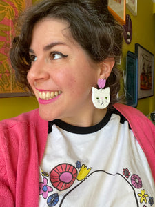 Cat Faces - statement earrings - PRE-ORDER