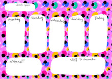 Load image into Gallery viewer, Multi colour leopard print A4 weekly planner - digital download