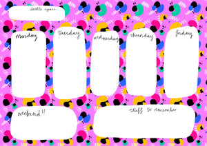 Multi colour leopard print A4 weekly planner - digital download