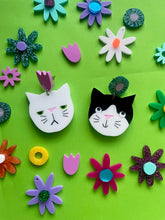 Load image into Gallery viewer, Cat Faces - statement earrings - PRE-ORDER