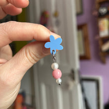 Load image into Gallery viewer, Blue Daisy Bead Drop Earrings - SAMPLES