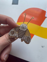 Load image into Gallery viewer, Ms Moth Brooch - Gold - SECONDS