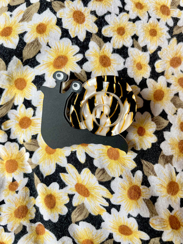 Curious Goth Snail brooch