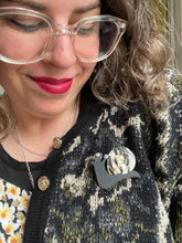 Load image into Gallery viewer, Curious Goth Snail brooch