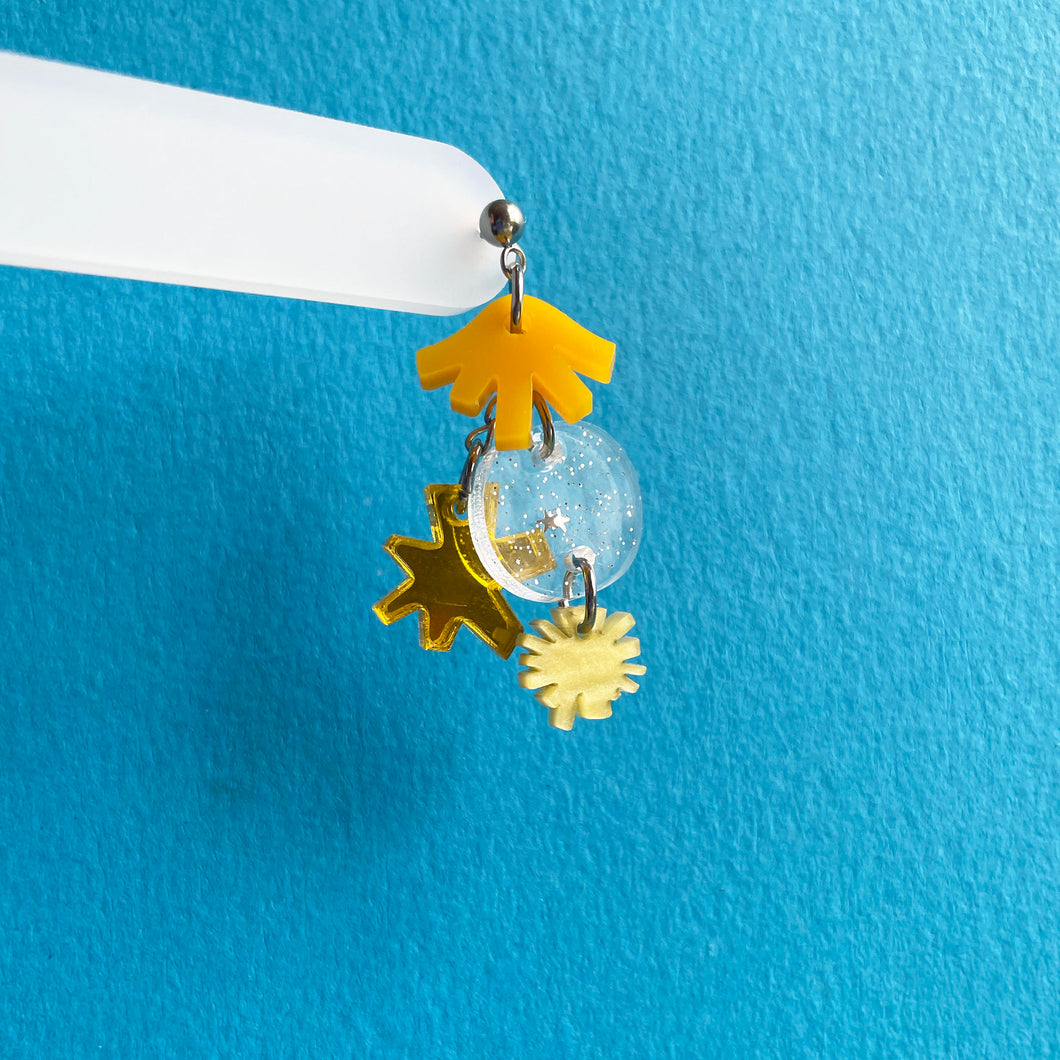 Dandelion Mini Abstract Dangle Earrings