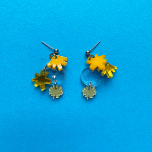 Dandelion Mini Abstract Dangle Earrings