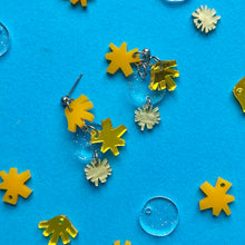 Load image into Gallery viewer, Dandelion Mini-Shapes Dangle Earrings