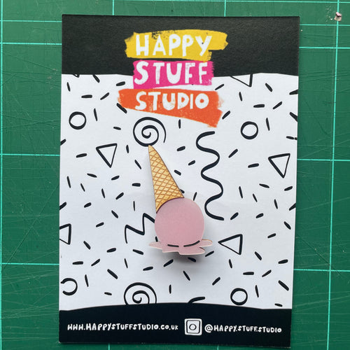 Dropped Ice Cream Brooch SAMPLE