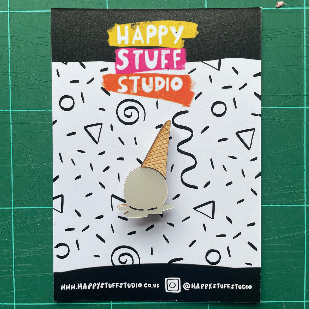Dropped Ice Cream Brooch SAMPLE