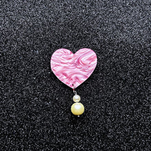 Load image into Gallery viewer, Heart &amp; Pearl Drop Brooch