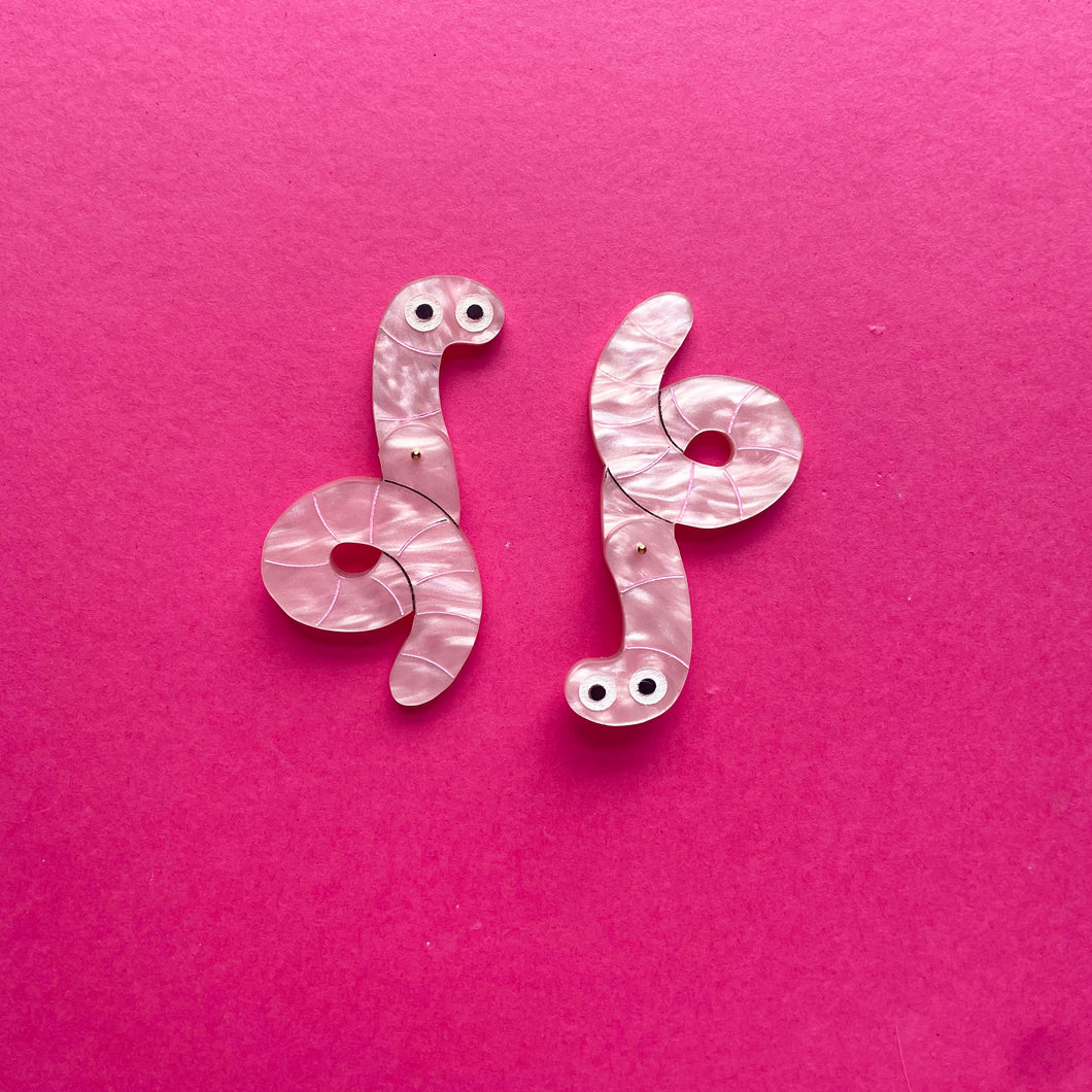 Wiggly Worm Earrings - SECONDS