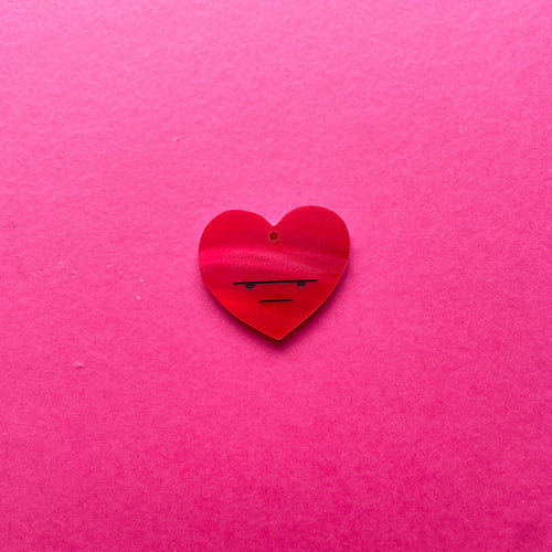 Grumpy Heart Pendant - SECOND