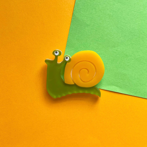 Curious Snail brooch