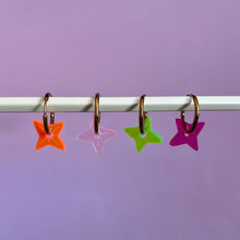 Load image into Gallery viewer, Mini Star on Hoop - Neon/Transparent