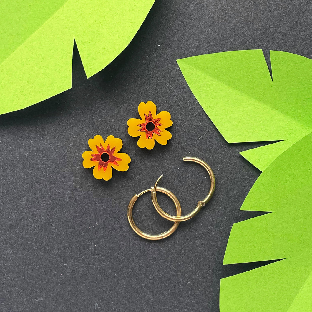 Mini Flower Hoops