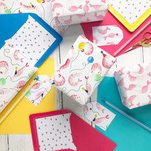 Load image into Gallery viewer, Shrimp wrapping paper and gift tags