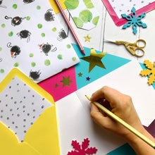 Load image into Gallery viewer, Cat Christmas wrapping paper and gift tags