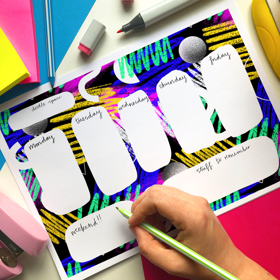 Club Tropicana A4 weekly planner - digital download