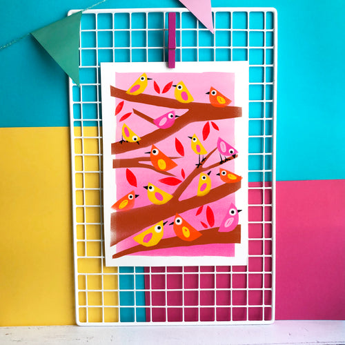 Little Birds Illustration - unframed giclee print