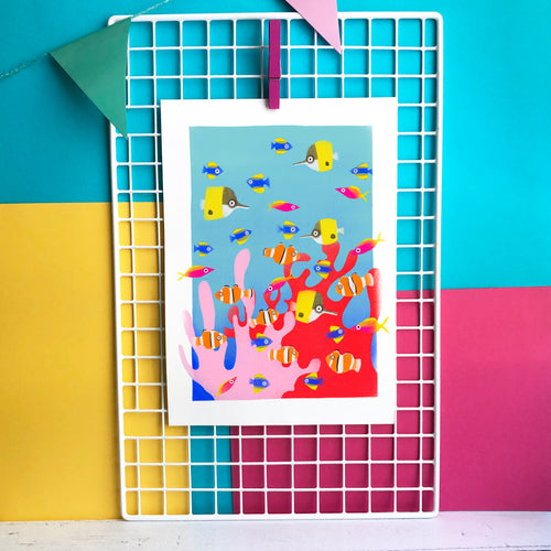Colourful Corals - digital illustration - unframed giclee print