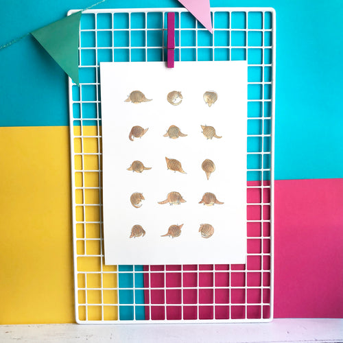 Armadillo illustration - unframed print