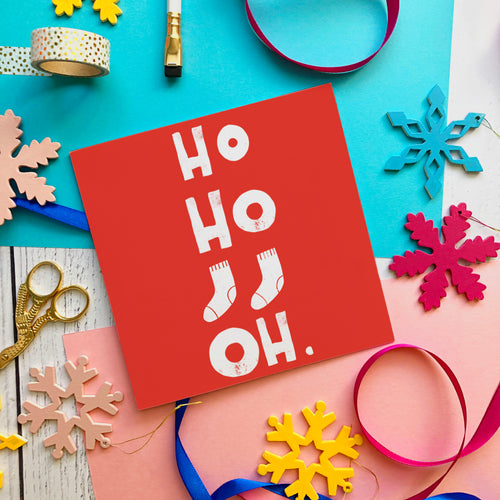 Socks Again - blank Christmas card