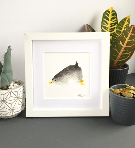 Sleepy Penguin Illustration - unframed mini giclee print