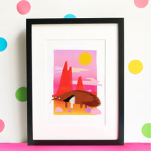 Load image into Gallery viewer, Anteater in the Savannah Illustration - unframed giclee print