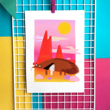 Load image into Gallery viewer, Anteater in the Savannah Illustration - unframed giclee print