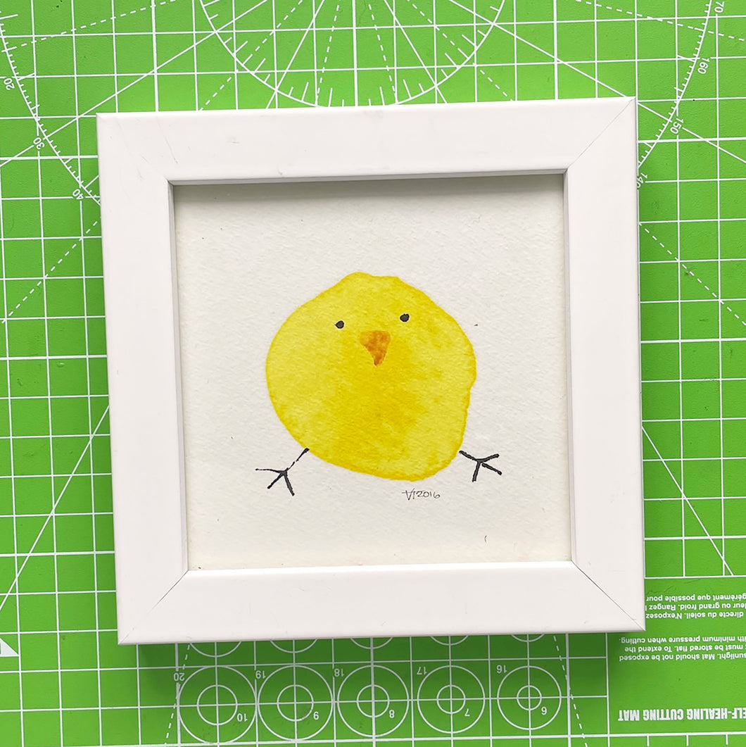 Chick Illustration framed mini-print