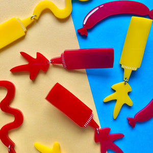 Ketchup and Mustard Earrings