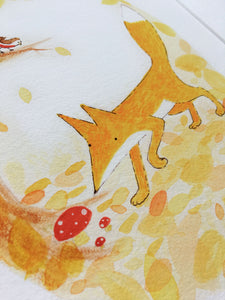 Autumn Fox illustration - unframed giclee print