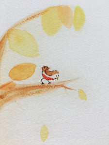 Autumn Fox illustration - unframed giclee print
