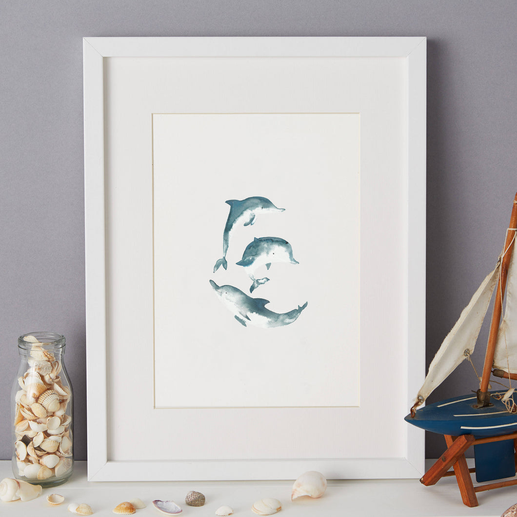 Dolphin Illustration - unframed giclee print