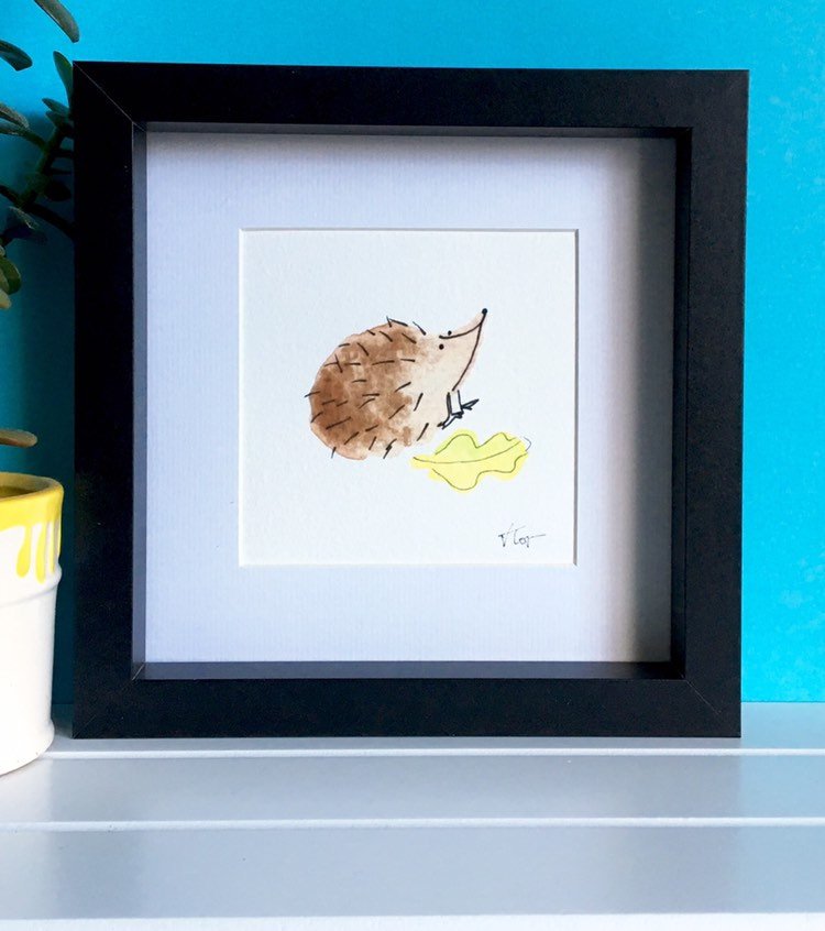 Hedgehog Illustration unframed mini-print
