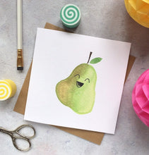Load image into Gallery viewer, Laughing Pear - blank greeting card