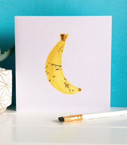 Grumpy Banana - blank greeting card