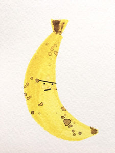 Grumpy Banana - blank greeting card