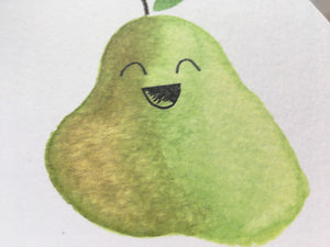 Laughing Pear - blank greeting card