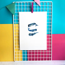 Load image into Gallery viewer, Sperm Whales Illustration - unframed giclee print