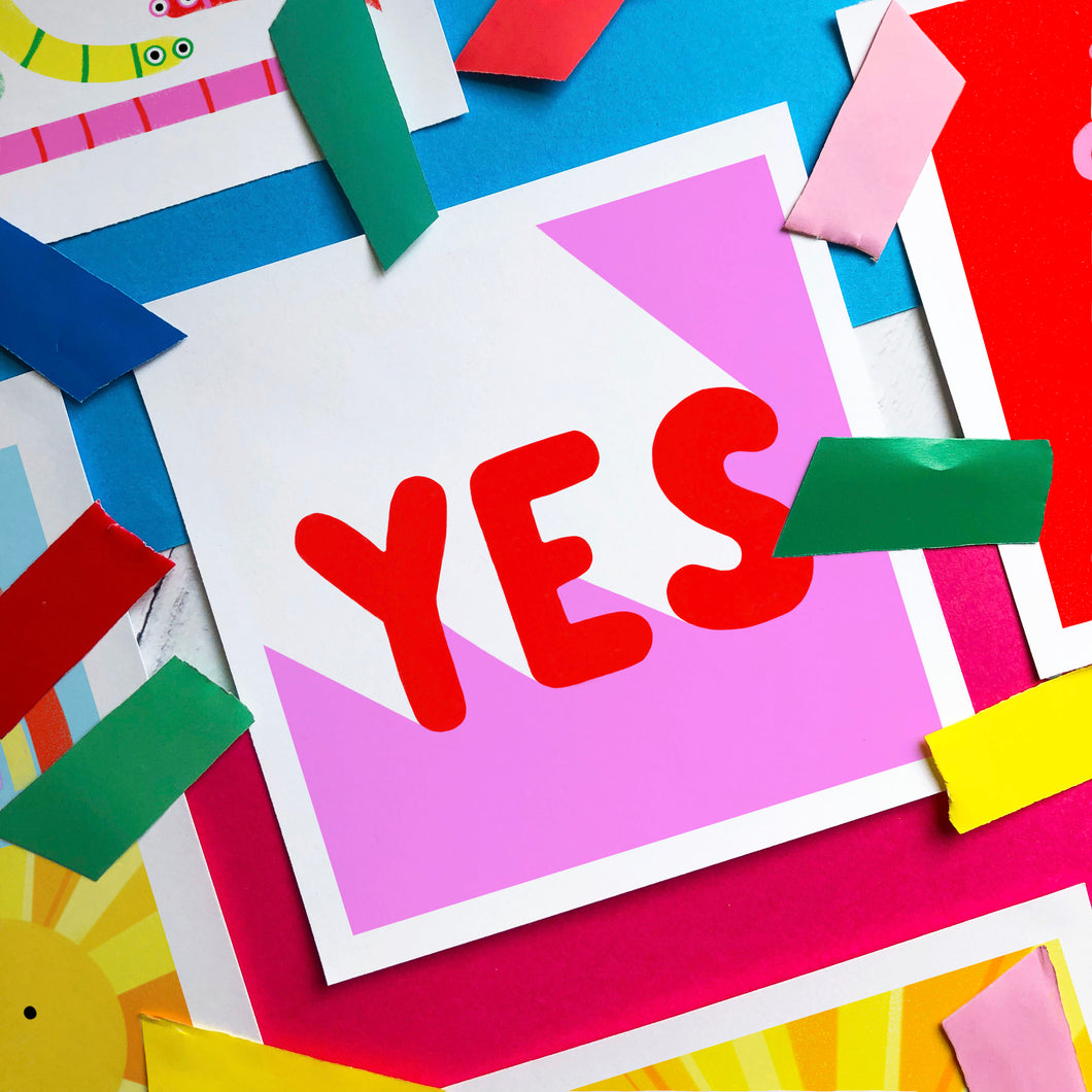 YES - square giclee illustration print