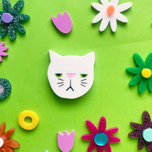 Load image into Gallery viewer, Cat Face - brooch