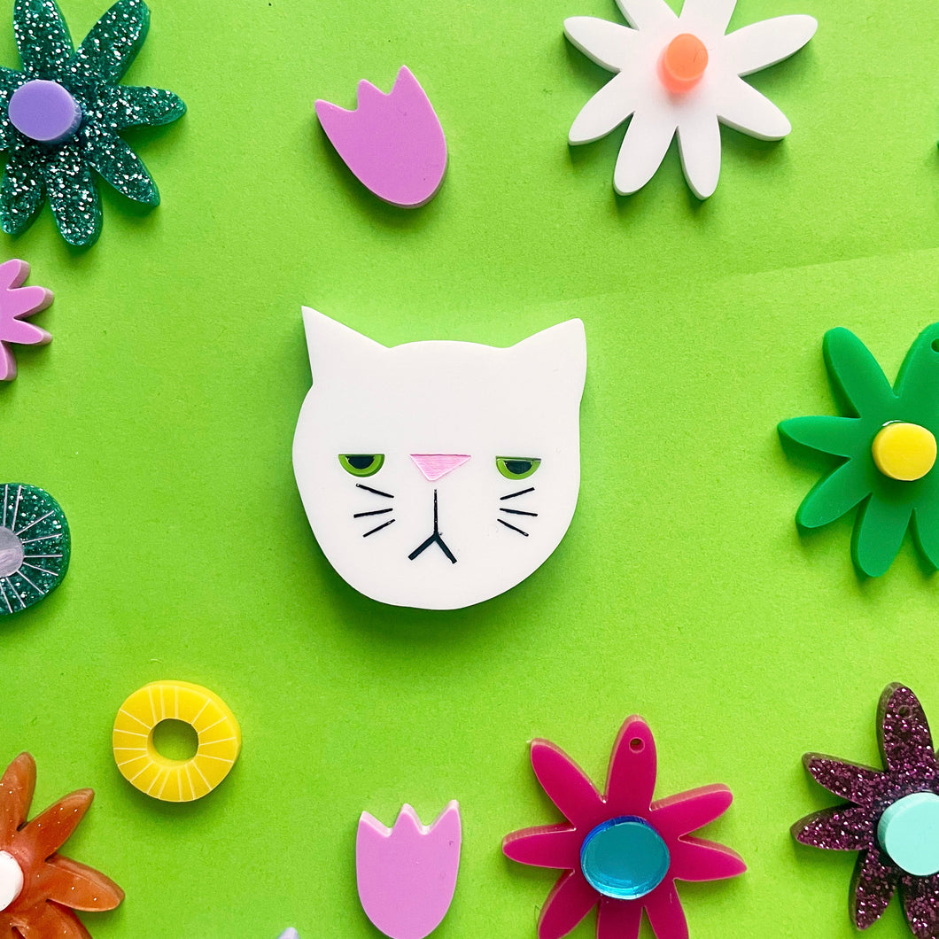 Cat Face - brooch