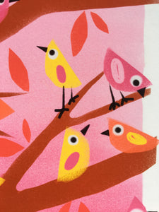 Little Birds Illustration - unframed giclee print