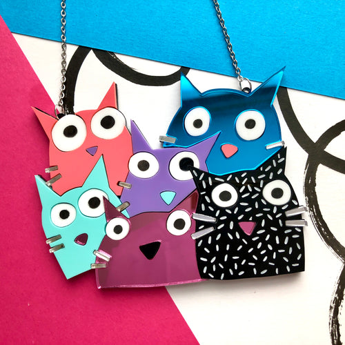 Crazy Cats Statement necklace - PRE-ORDER - last ONE ever!